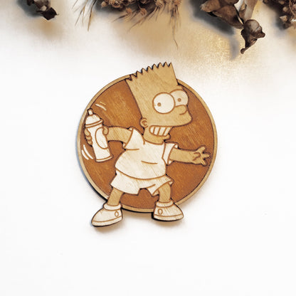 Set of 6 The Simpsons Wooden Coasters - Handmade Gift - Housewarming - Wood Kitchenware